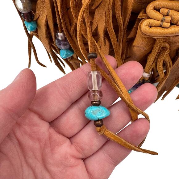 Moondancer leather deer skin crossbody bag - Picture 8 of 10